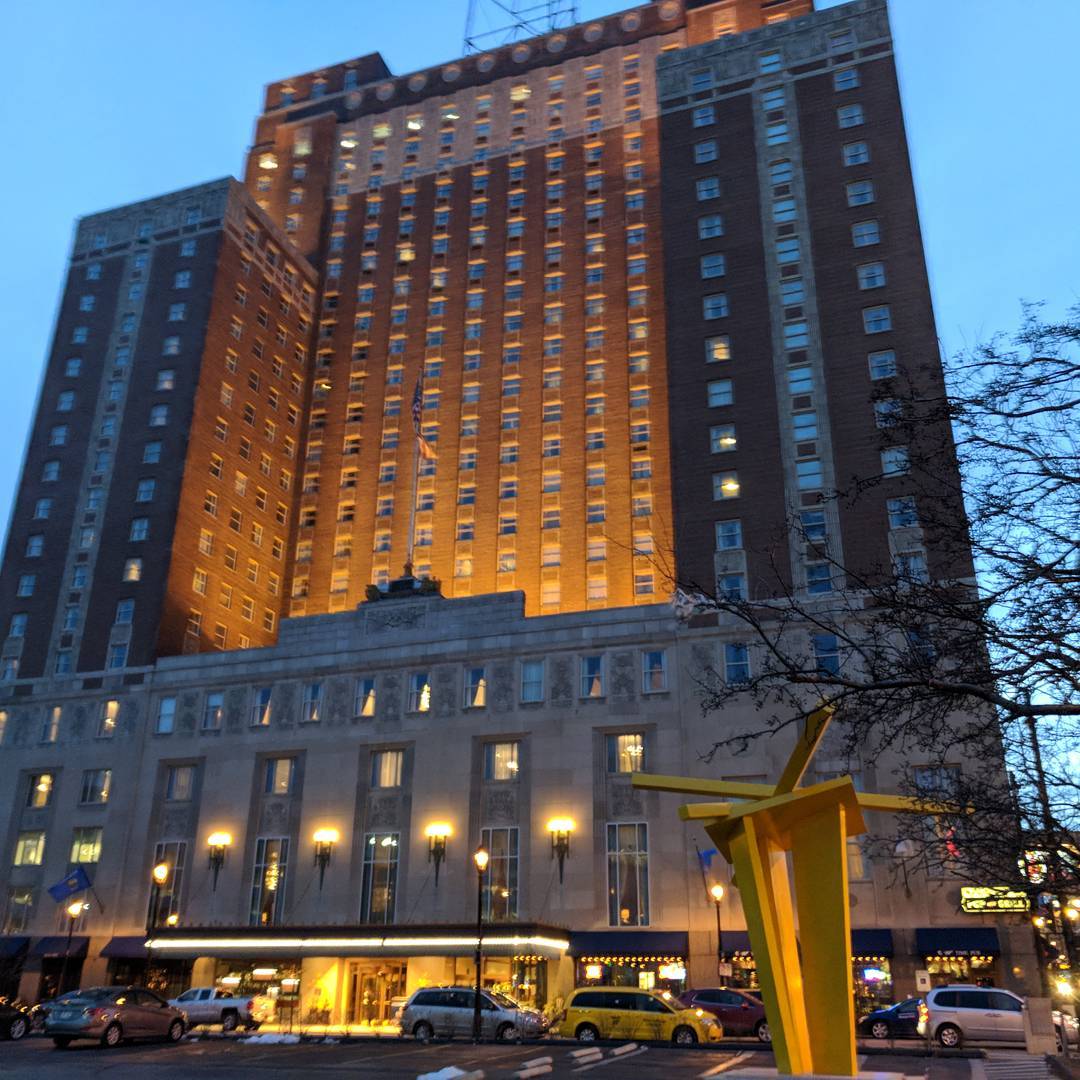 Hilton downtown Milwaukee. My room is up there on the 23rd floor..