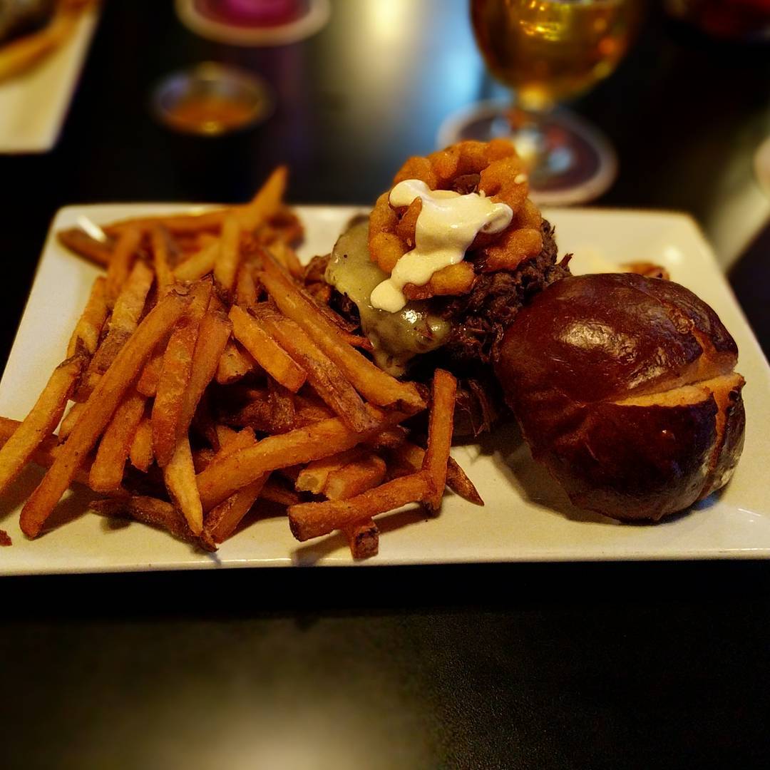 A heart attack on a plate… But freaking delicious. Spicy fries too. The beer was needed.