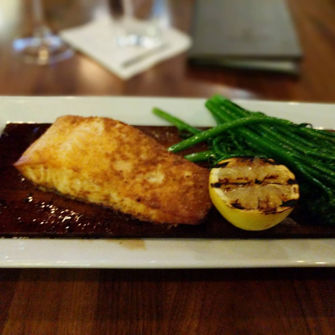 Dinner. Cedar plank salmon. Me like…