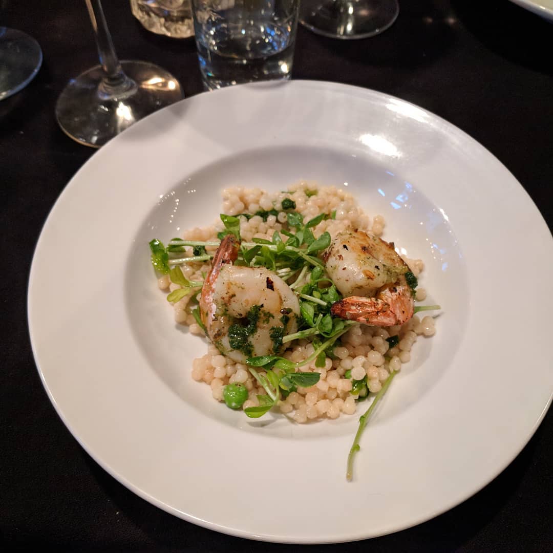 Shrimp and Mediterranean couscous. #pairingdinner #craftedstl #foodporn