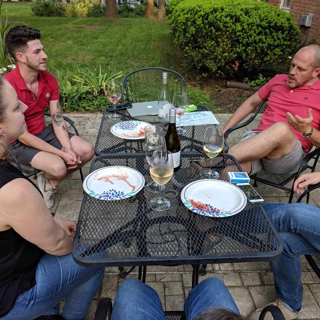 Good conversation, good wine. Can’t complain at all…