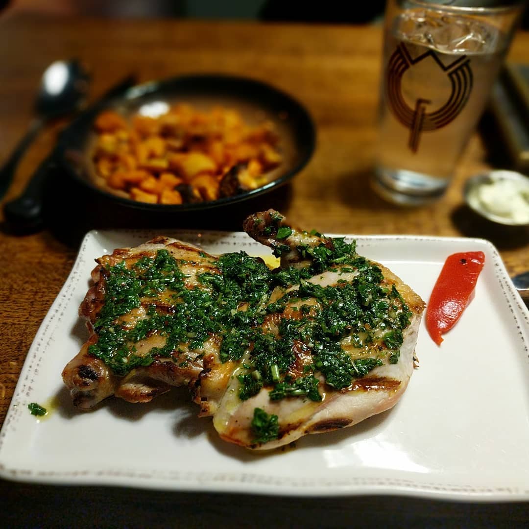 Dinner is served. Slow cooked chicken with a medley of sweet potato and butternut squash. #foodporn