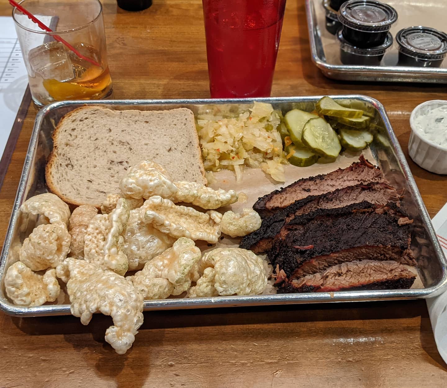 Oh hell yeah. Main course #foodporn lean brisket with a side of cracklin' #cleveland