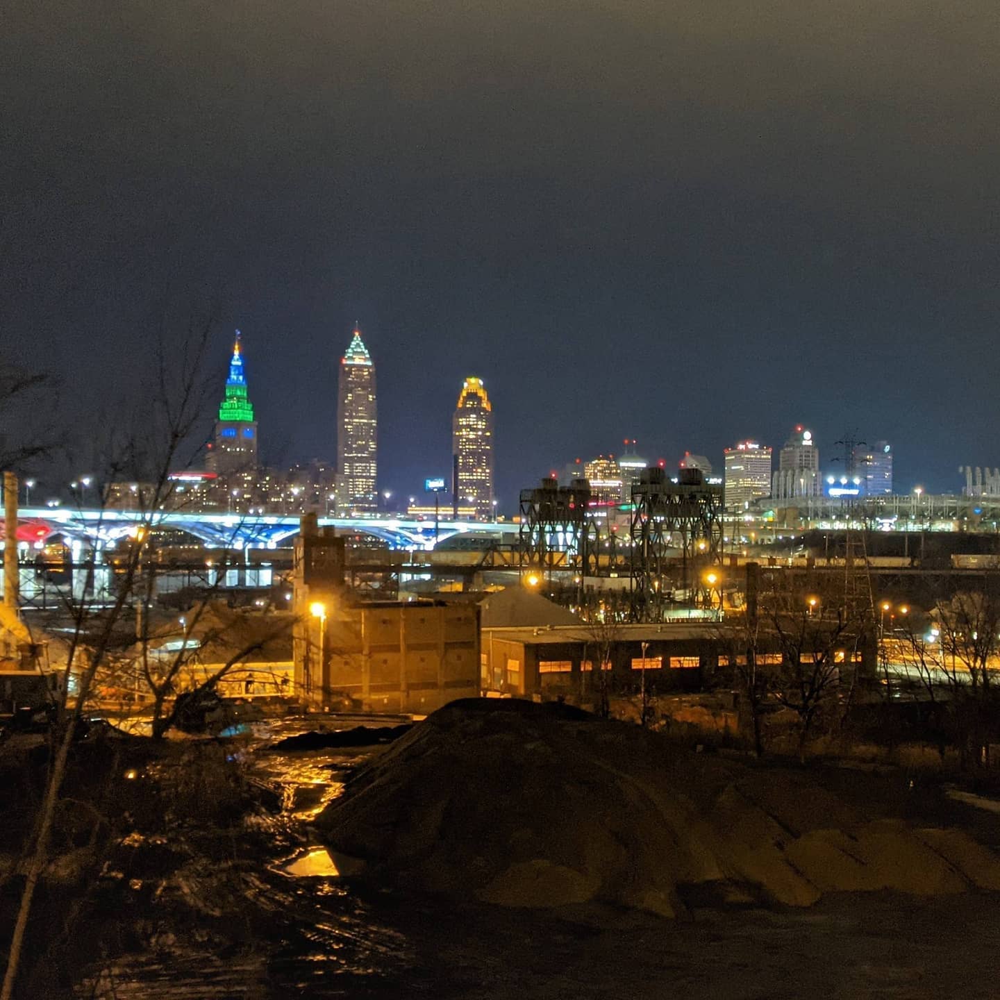 From my walk last night. A night shot of Cleveland Ohio from Tremont. #cleveland