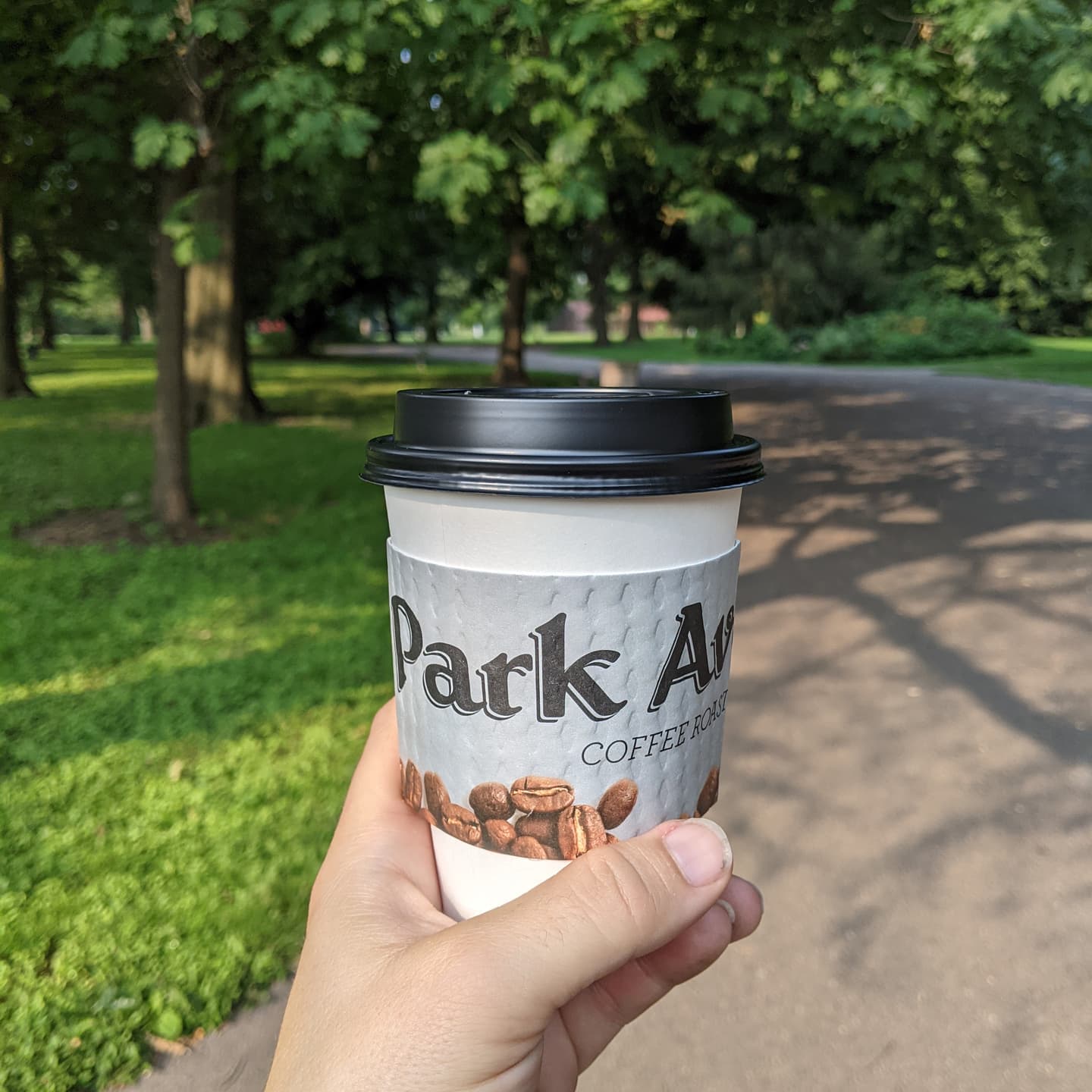 It's good to be home. With #parkavenuecoffee in the park. Lovely.