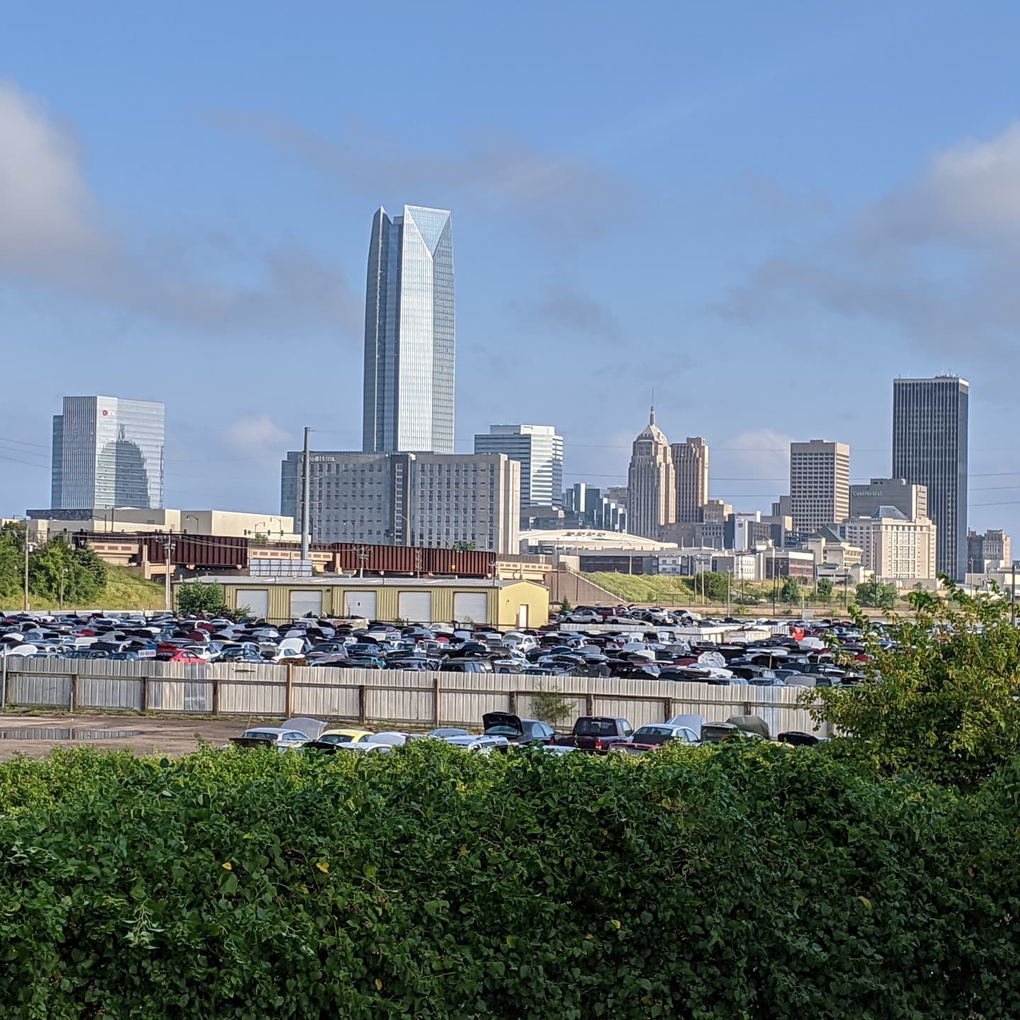 Morning walk looking back on the city #okc #oklahoma