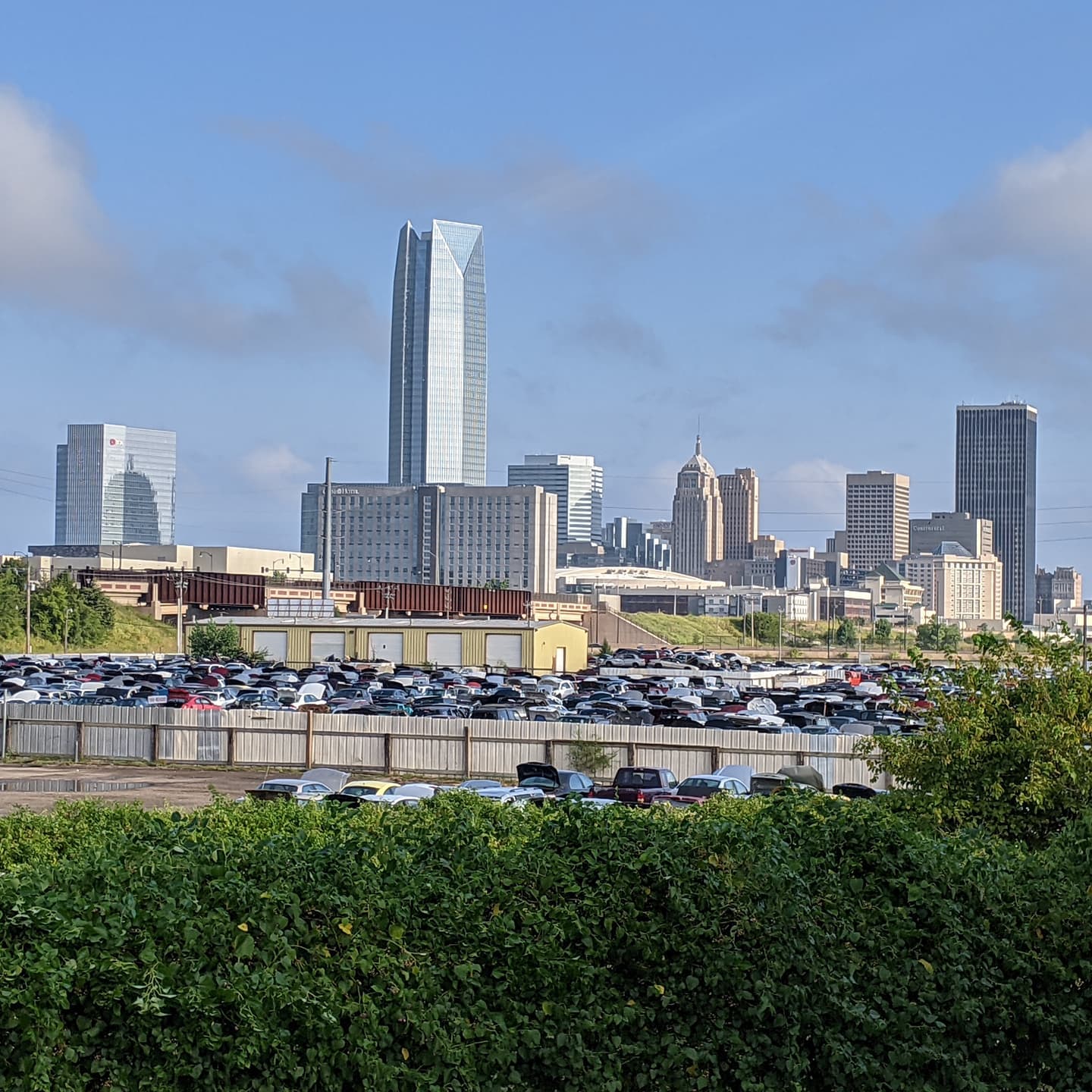 Morning walk looking back on the city #okc #oklahoma