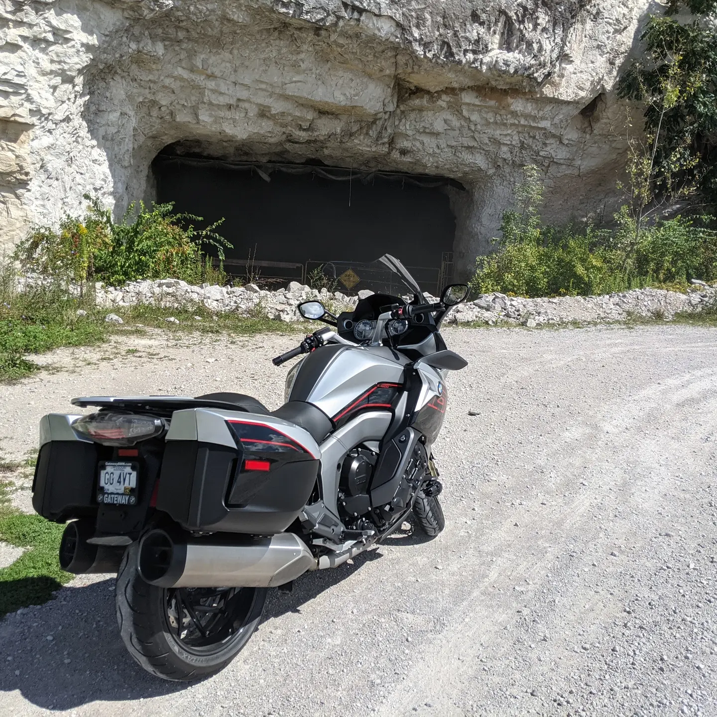 Fun tip; when riding down Bluff Road south of Valmeyer Illinois, you can stop right here and cool off. Ambient temperature was 91... I stood here in the 68 degree cool for a bit. #ridingtherapy #bmwmotorrad #ridingillinois