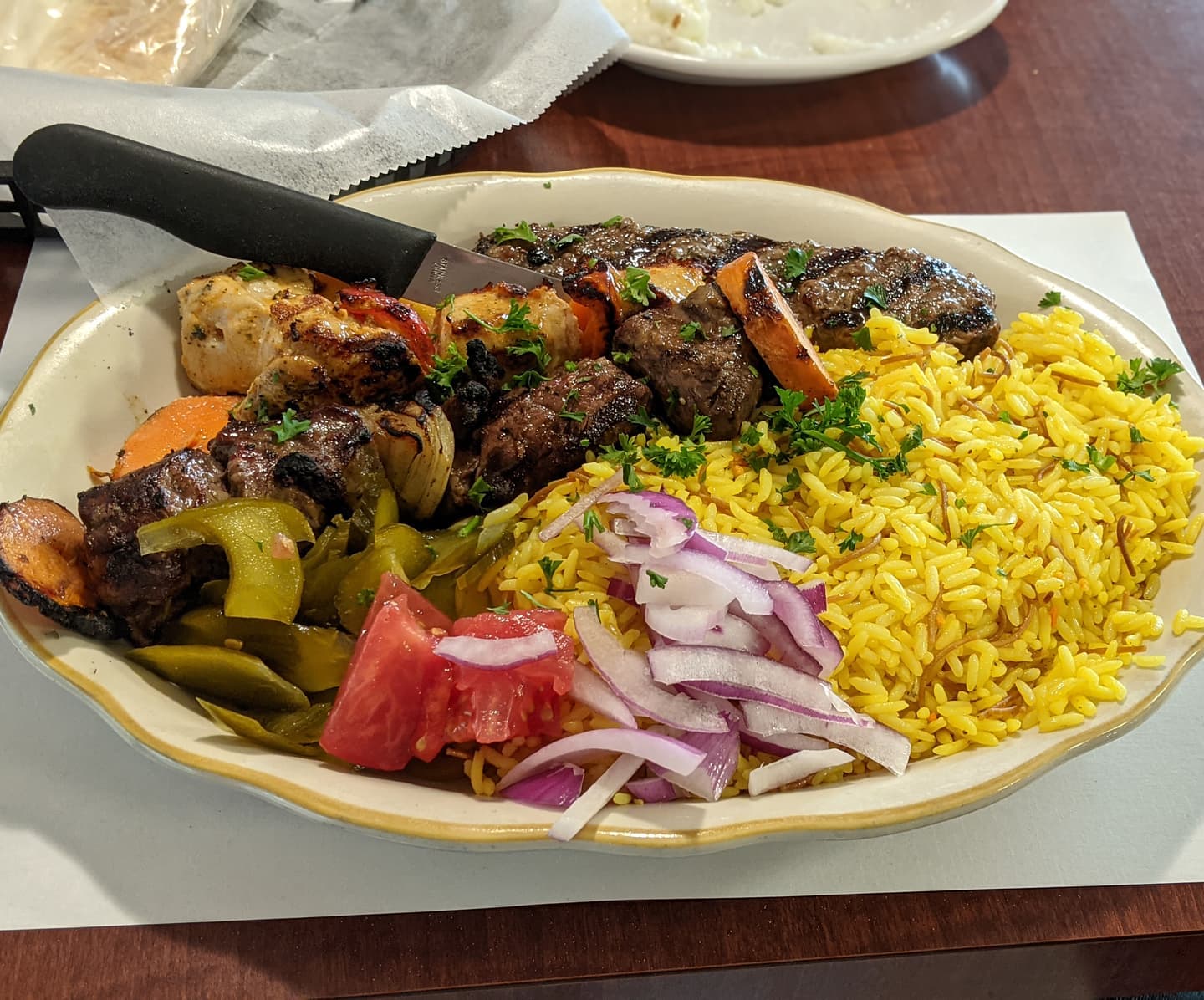 Completely neglected to post last night's #foodporn. Shish combo at Taza Fresh Grill. Absolutely delicious #detroit