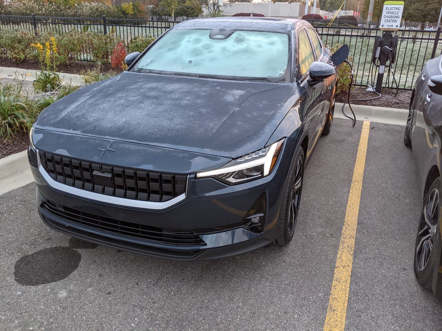 Electric vehicles aren't known for their love of cold weather. This 600 mile drive home ought to be interesting... #polestar2 #electricvehicle