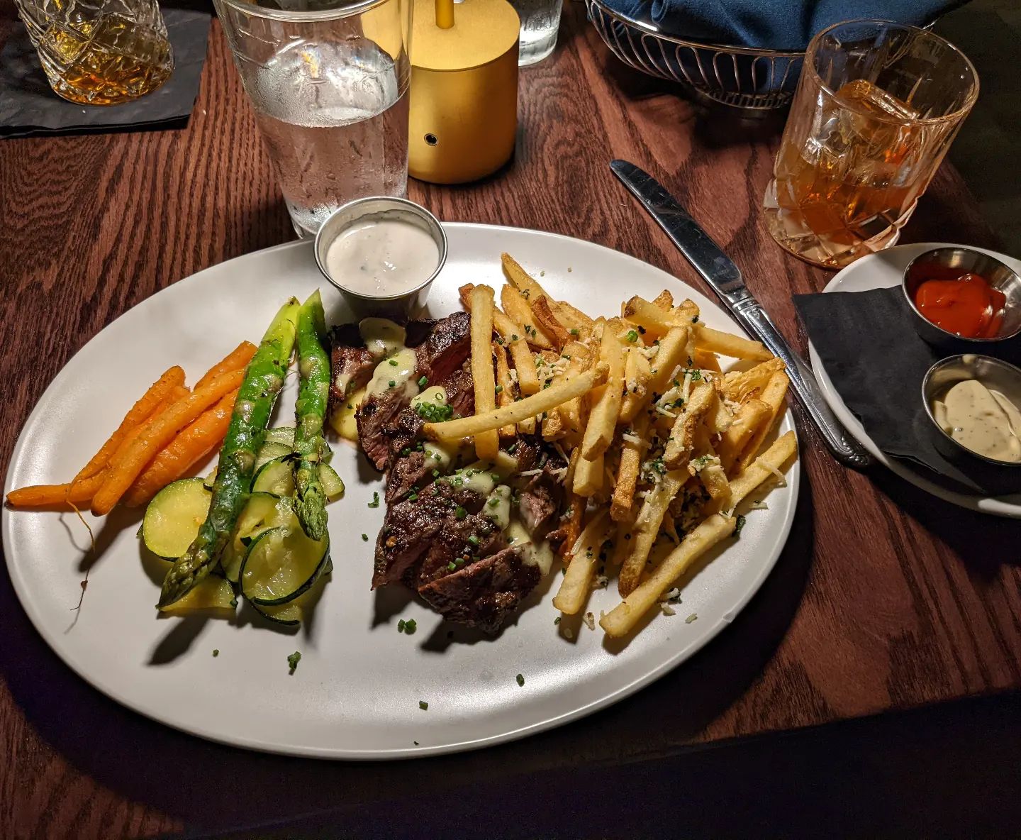 Some steak frites and a Manhattan at one of the best new restaurants in St Louis #stlweatchester