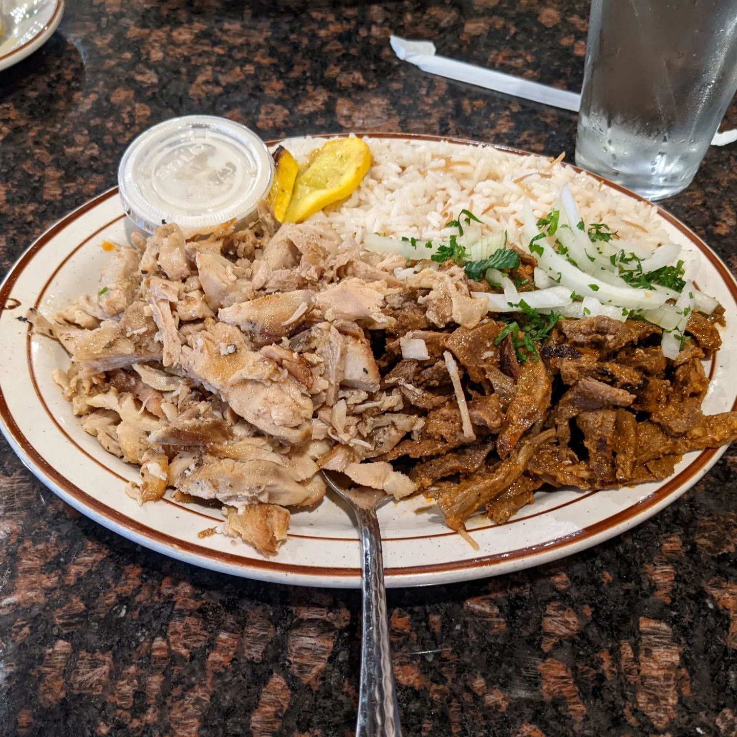 Alright I'll admit the Shawarma Combo had a lot more food than I was anticipating... But it is delicious!!! #foodporn