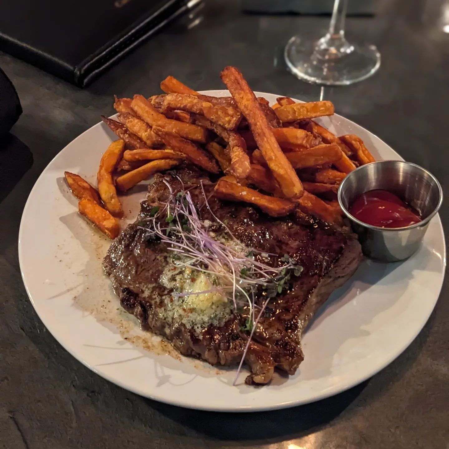 So @craftedstl is killing it here. A ribeye and fries for $15? Freaking sold. I might be coming here way too much. Love our friend Dani!! #stlouis #foodporn #citylife